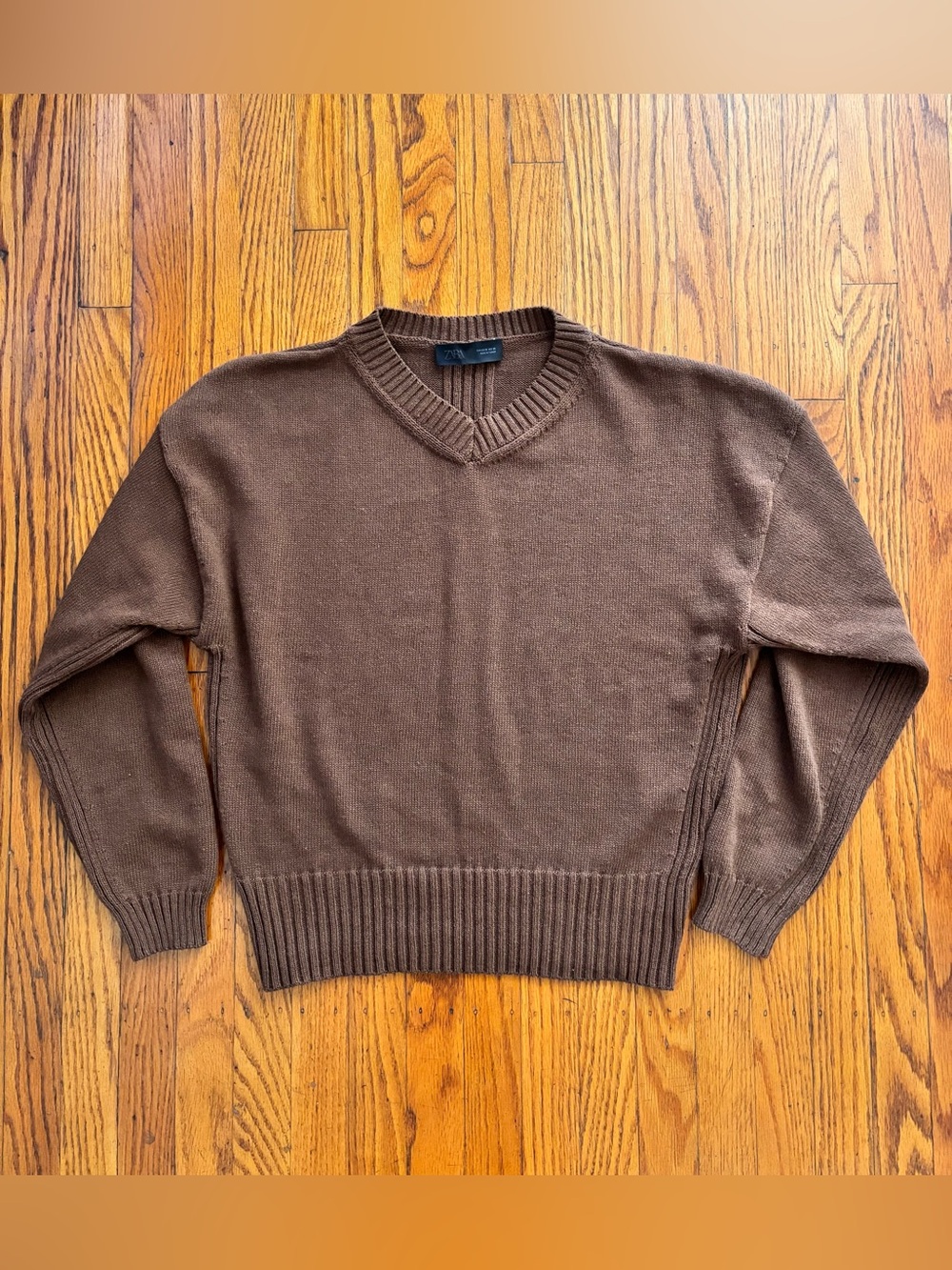 Classic Zara Brown V-Neck Sweater